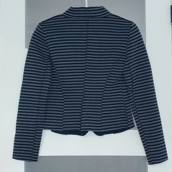 RINASCIMENTO Black and gray stripe one button blazer jacket - Picture 2 of 13